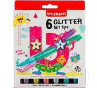 Talens bruynzeel estuche 6 rotuladores glitter kids brillantes colores
