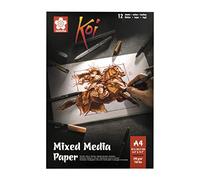 Talens Cuaderno de Papel para técnicas Mixtas Sakura Koi 21 x 29,7 cm (A4), 290 g, 12 Hojas (94120002), Naranja, Estándar