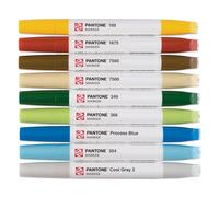 Talens | Pantone Marker Set de 9 Nature | Rotulador Doble Punta con Punta de Pincel y Cincel | Tinta Pigmentada a Base de Agua en Colores Pantone