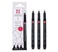 Talens Pigment Fineliner Set - Juego de 3 rotuladores de punta fina (0,30 mm, 0,40 mm, 0,50 mm, tinta permanente, resistente a la luz, a base de agua)