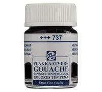 Talens Témpera Calidad Extrafina - 16 ml Negro neutro 737 - Acabado mate de alto pigmento - Pintura retrabajable