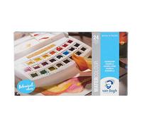 Talens Van Gogh Estuche plástico de acuarelas de tonos botánicos con 24 colores en medias pastillas (20808623)