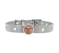 Talent Jewels Pulsera de acero inoxidable con clip de salud de talento en cobre real, Grande, Acero inoxidable, No es una piedra preciosa