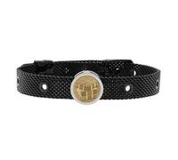 Talent Jewels Pulsera de Acero Inoxidable con Clip de Talento para Pacientes en Bronce auténtico, Acero IP Negro, Grande