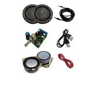 TALENTEC Kit DIY de Audio: Amplificador 2.0, 2X Altavoces 5W 4Ω 2", 2X Rejillas Negras de 2", cableado. Kit de Sonido DIY