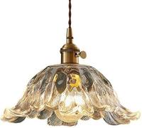 TaleTre Creative Design Style Floral Glass Pendant Lamp Lampshade, E27 Base Single-head Chandelier, Flush Mount Lighting Fixtures, Library, Bedside, KTV, Decoration Ceiling Hanging Light
