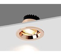 TaleTre Focos empotrables de techo LED de oro rosa Lámpara downlight 7W 92MM Luces de panel redondo Resalte Iluminación de techo de ángulo ajustable for escalera, cocina, baño, oficina (color: 6000K)