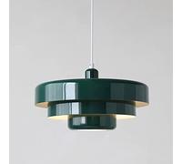 TaleTre Lámpara colgante de hierro vintage Lámpara colgante de metal de 3 capas Lámpara de araña de mediados de siglo en naranja/verde oscuro Lámparas de 1 luz for o isla de cocina Comedor Sala de est