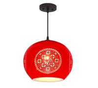 TaleTre Lámpara colgante vintage estilo chinoiserie: lámpara de techo de cerámica roja ajustable for cocina, comedor, bar, dormitorio y pasillo.(Bird,8.2"x7.4")