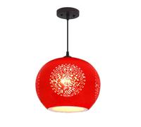 TaleTre Lámpara colgante vintage estilo chinoiserie: lámpara de techo de cerámica roja ajustable for cocina, comedor, bar, dormitorio y pasillo.(Blessing,8.2"x7.4")