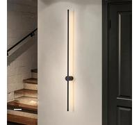 TaleTre Lámpara de pared moderna negra, aplique LED ajustable de 3 colores for dormitorio y sala de estar, diseño minimalista con rotación de 350°.(Black,80cm)