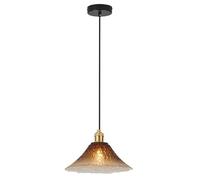 TaleTre Lámpara de vidrio ámbar vintage: accesorio de iluminación retro ajustable para isla de cocina, comedor y espacios de estar