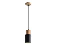 TaleTre Lámpara industrial ajustable de madera - Diseño minimalista para comedor, dormitorio, casa de campo, pasillo - Compatible con LED E26 (Blanco)(Black)