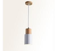 TaleTre Lámpara industrial ajustable de madera - Diseño minimalista para comedor, dormitorio, casa de campo, pasillo - Compatible con LED E26 (Blanco)(White)