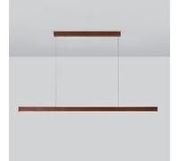TaleTre Lámpara lineal LED de madera natural, lámpara colgante de tira larga simple y moderna, 3 temperaturas de color, isla de cocina, mesa de billar, dormitorio, barra, luces de techo cambiantes, co
