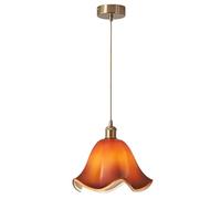 TaleTre Lámpara vintage de vidrio soplado a mano - Lámpara ajustable de 1 luz para isla de cocina, comedor, dormitorio, bar y sala de estar (marrón)(Amber)