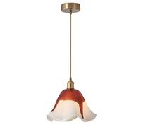 TaleTre Lámpara vintage de vidrio soplado a mano - Lámpara ajustable de 1 luz para isla de cocina, comedor, dormitorio, bar y sala de estar (marrón)(Brown)