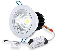 TaleTre Luz empotrable de techo LED Focos empotrables de 3W Corte de techo Focos pequeños de 50-60 mm Iluminación COB giratoria ajustable Luces de panel redondo for escalera Cocina Baño Oficina Blanco