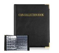talifoca Álbum de colección de monedas, carpeta de almacenamiento de 480 monedas, 20 páginas, para álbum de coleccionista, adecuado para libros de colección de monedas.