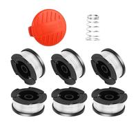 talifoca Carrete de hilo compatible con Black & Decker (6 piezas, Ø 1,65 mm), incluye cubierta de repuesto y resorte de repuesto.