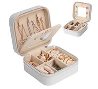 talifoca Joyero Viaje con Espejo, Joyero Pequeño para Mujeres Niñas, Joyero de Cuero PU para Pendientes, Anillos, Pendientes, Cadenas