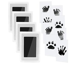 talifoca Kit de 4 sellos para huellas de manos y pies de bebé, tacto limpio, tinta segura para huellas de bebé, almohadilla de tinta sin contacto inofensiva para bebés, niños y niñas.
