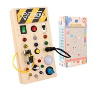 Talifoca Montessori Busy Board a partir de 1 año - Juguete de madera con 8 interruptores LED - Juguete para bebé - Regalo de aprendizaje sensorial - Adecuado para bebés de 1, 2, 3, 4 años