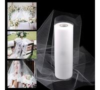 talifoca Rollo Tul Blanco, 91.5m*30cm Rollo de Tela de Tul Blanco, Rollos de Tul Bobina de Tul Carrete de Tulle Cinta para Manualidades DIY, Sillas, Falda, Decoración de Boda, Envolver Regalos