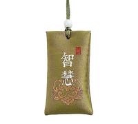 Talismán chino clásico, collar de bolsa de sal espiritual budista - 4 x 7 cm, bolsa de esperanza budista para una vida mejor, ahuyenta el mal en el coche, oficina, armario, cajón