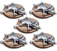 Talismán de ratón | Protege tu riqueza, amuleto de dinero, rata de ratón en moneda, talismán de abundancia de riqueza, amuleto de atraer dinero para cartera, figura coleccionable Knick Knacks joyería,