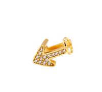 TALISMAN JEWELLERY Charm/Abalorio en Chapado Oro 3 micras 18k y Circonitas Blancas para pulsera cadena de serpiente - Flecha del Camino de Santiago (14 mm x 9 mm) (Pulsera no incluida)