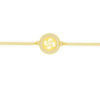 TALISMAN JEWELLERY Pulsera Cadena Chapado en Oro 3 micras 18k y Circonita Cúbica - Lauburu, Cruz Vasca (13 mm pieza / 15 cm + 4 cm de extensión)