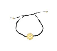TALISMAN JEWELLERY Pulsera macramé Chapado en Oro 3 micras 18k y Circonita Cúbica - Lauburu, Cruz Vasca (13 mm)