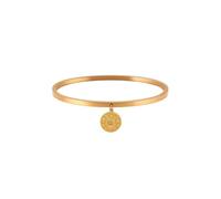 TALISMAN JEWELLERY Pulsera rigida de Acero 316L Dorado 18K (PVD) - Eguzkilore, Flor del Sol, Flor Vasca (12 mm pieza / 2,40 mm espesor)