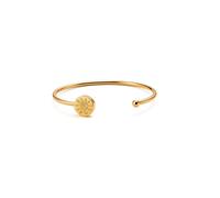 TALISMAN JEWELLERY Pulsera rigida de Acero 316L Dorado 18K (PVD) - Eguzkilore, Flor del Sol, Flor Vasca (12 mm pieza / 2,40 mm espesor)