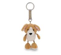 Talisminis 62686 - Llavero Perro, 7 cm, marrón, Colgante de Peluche con Anilla para cordón, Llavero o Llaves,Amuleto para Bolso con Mensaje