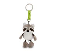 Talisminis 62689 - Llavero Mapache, 7 cm, Gris, Colgante de Peluche con Anilla para cordón, Llavero o Llaves,Amuleto para Bolso con Mensaje