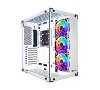 TALIUS Caja Gaming Cronos Frost. PC de Juego de Torre ATX de Cristal Templado. Incluye 3 Ventiladores Iris ARGB más centralita, 4 filtros Anti Polvo imantados (Blanco)