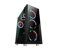 TALIUS Caja Gaming Valkyria. Caja PC Gamer Incluye 3 Ventiladores ARGB + centralita, Pc de Juego de Torre ATX de crital Templado.