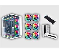 TALIUS Gaming Pack Cronos Frost. Incluye 9 Ventiladores Iris Spectrum ARGB + centralita y Soporte-Adaptador Vertical VGA Riser PCI-E 3.0. PC de Juego de Torre ATX de Cristal Templado.