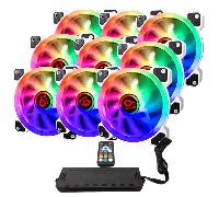 TALIUS IRIS SPECTRUM ARGB/CRONOS PACK 9 VENTILADORES 120MM + CENTRALITA COLOR BLANCO