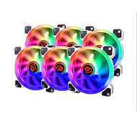 Talius Iris Spectrum ARGB/Cronos ventiladores 120 mm. Efectos de barrido, pulso, espiral. Doble Aro led. Conexión 6 pines. (6 FAN WHITE)