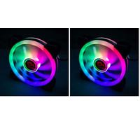 Talius Iris Spectrum ARGB/Cronos ventiladores 120 mm. Efectos de barrido, pulso, espiral. Doble Aro led. Conexión 6 pines. (1 VENTILADOR BLACK) (Paquete de 2)