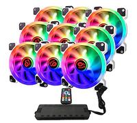 Talius Iris Spectrum ARGB/Cronos ventiladores 120 mm. Efectos de barrido, pulso, espiral. Doble Aro led. Conexión 6 pines. (9 FAN WHT + CENTRALITA)