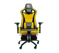 Talius silla Caiman V2 gaming black/yellow, reposapies, 4D, Frog, base metal, ruedas 75mm silicona,