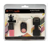 Talius TAL-TRI01-PIN - Kit mini tripode - boton selfie - tripode -adaptador smartphone - color rosa