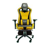 TALIUS, TECH 4 U Tal-Caiman-YLW Silla Gaming Profesional con reposapiés Extraible, Inclinación y Altura Regulable, reposabrazos 4D Ajustables (Amarillo)