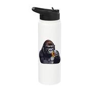 Talk Bourbon To Me Kentucky Gorilla Ape Bebiendo Whisky Stainless Steel Insulated Water Bottle