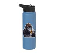 Talk Bourbon To Me Kentucky Gorilla Ape Bebiendo Whisky Stainless Steel Insulated Water Bottle