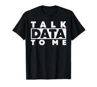Talk Data To Me Camiseta gráfica económica, Hombre, Negro, L
